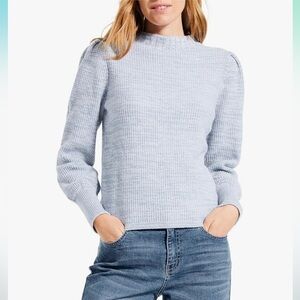 NWT Nic+Zoe Puff Shoulder Waffle Stitch Sweater